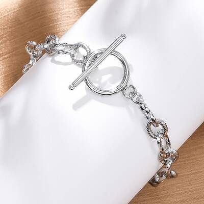 304 Stainless Steel Twisted Ovel Link Chain Bracelets for Women