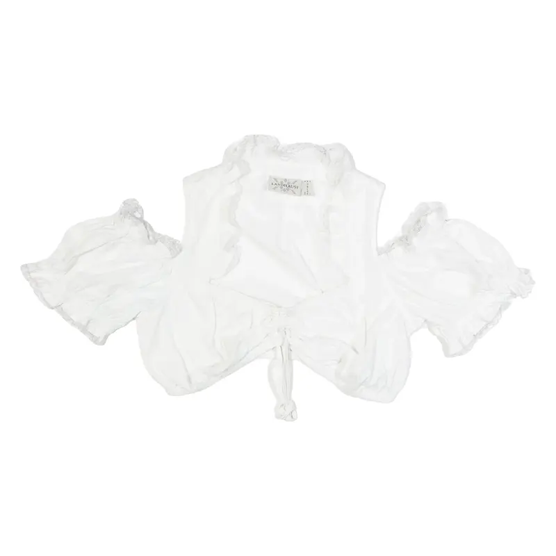 LANDHAUS Womens Milkmaid Corset White Puff Sleeve S