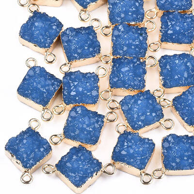 Electroplate Druzy Resin Links connectors