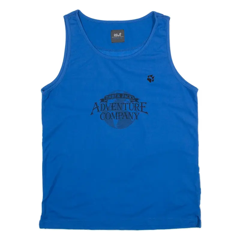 JACK WOLFSKIN Mens T-Shirt Blue Sleeveless M