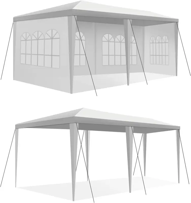 Canopy Tent, 10'x20' Patio Gazebo,Wedding Party Tent, 4 Removable Sidewalls for Outdoor Backyard Wedding BBQ Camping(White)