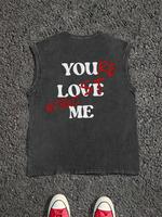 Men's Letter Print Tank Top, Regular Fit Casual Sleeveless Top for Summer, Men's Clothes for Daily Wear, Socks