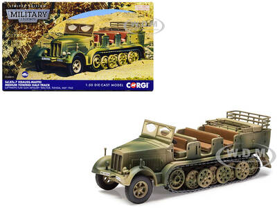 Krauss-Maffei Sd.Kfz.7 Medium Towing Half-Track AFV Luftwaffe FlaK Gun Artillery Tractor, Tunisia (1943) German Army Milit...