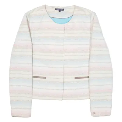 TOMMY HILFIGER Womens Blazer Jacket Pink Striped M