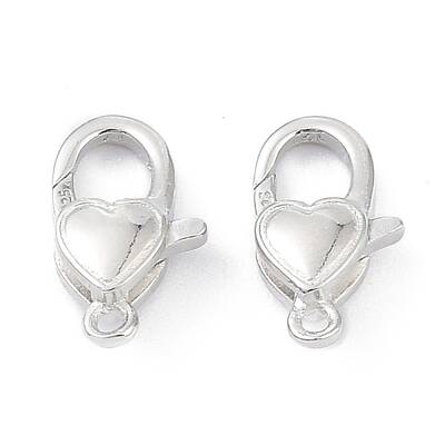 Anti-Tarnish Rhodium Plated 925 Sterling Silver Lobster Claw Clasps