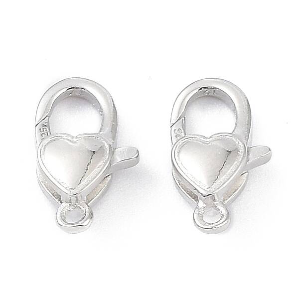 Anti-Tarnish Rhodium Plated 925 Sterling Silver Lobster Claw Clasps