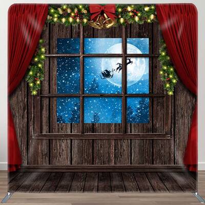Aperturee Christmas Eve Red Curtain Night Tension Backdrop | Diy Christmas Backdrop | Christmas Backdrops For Photography | C...