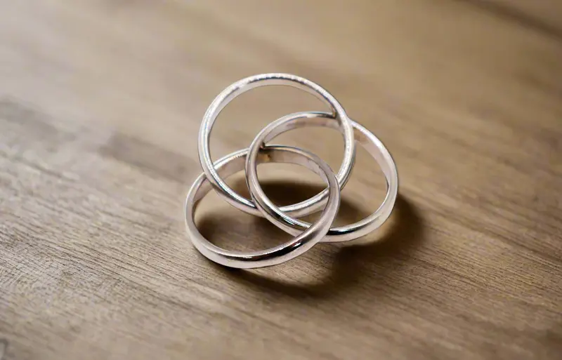 Trinity Silver Linked Ring Set