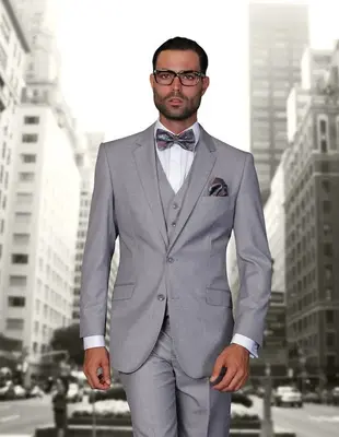 Men's Wool 3-Piece Suit Extra Long 100% Wool Statement