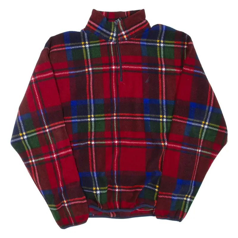 NAUTICA Mens Fleece Jacket Red Check XL