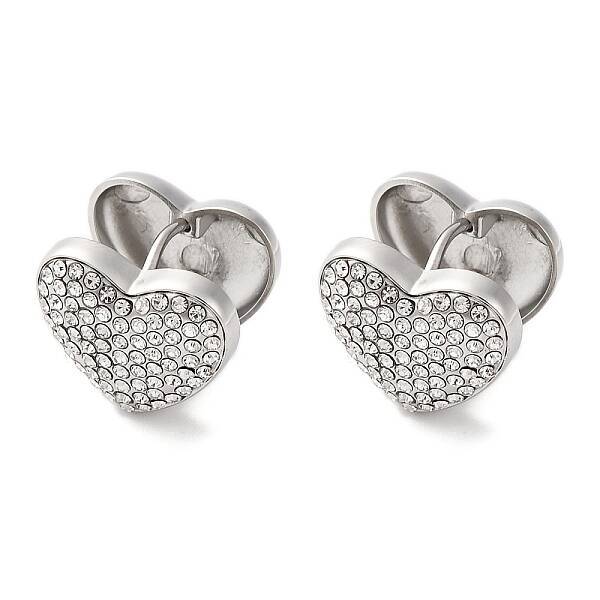 304 Stainless Steel Rhinestone Hoop Earrings for Women