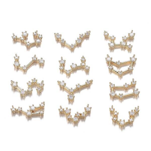 Brass Micro Clear Cubic Zirconia Pendants
