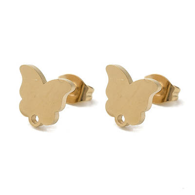 Ion Plating(IP) 304 Stainless Steel Stud Earring Findings