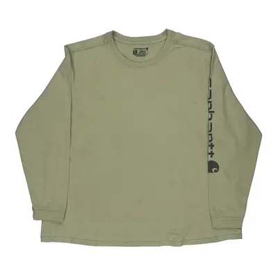 Carhartt Long Sleeve T-Shirt - 2XL Beige Cotton