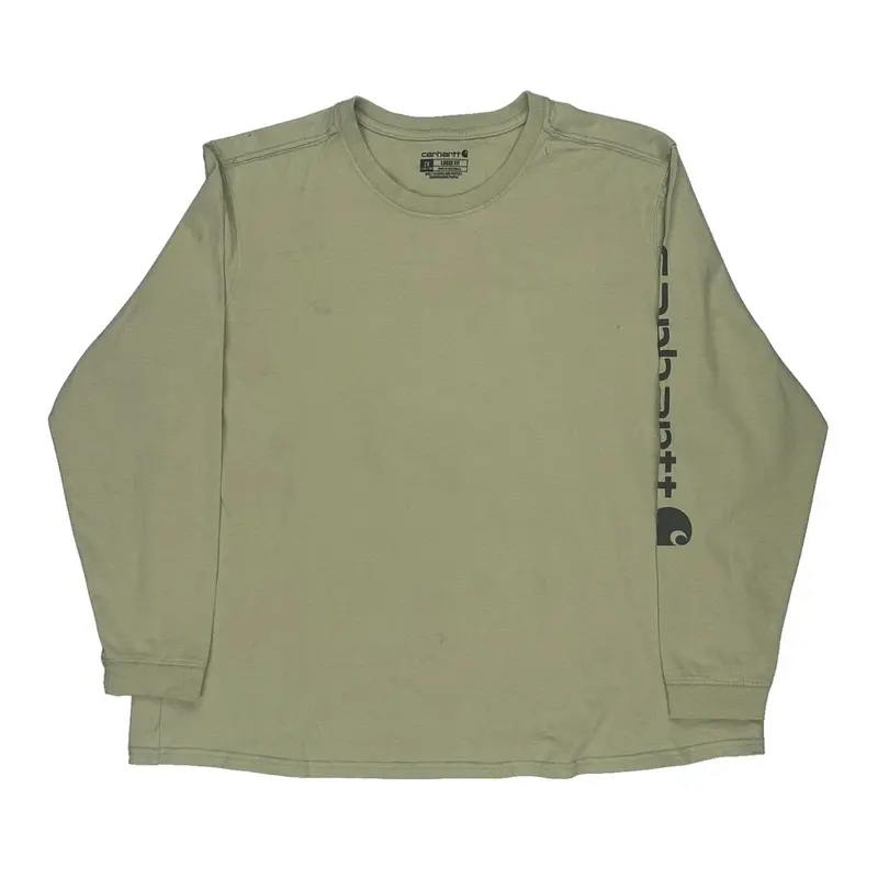 Carhartt Long Sleeve T-Shirt - 2XL Beige Cotton