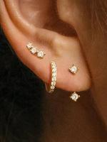 Artificial Zircon Decorated Earrings Set, Artificial Zirconia Earrings, Fashionable Earrings for Women & Girls, Trendy All-ma...
