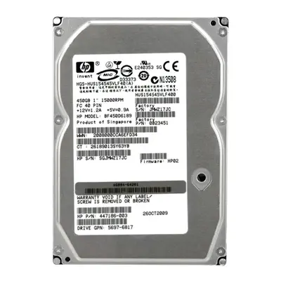 447186-003N HP 450GB 15000RPM Fibre Channel 4 Gb/s 3.5-Inch 16MB Cache Hot Swap Hard Drive