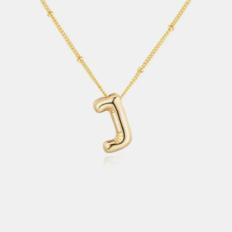 18K Gold Letter Pendant Necklace