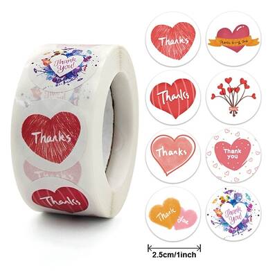 Thank You Theme Self Adhesive Paper Stickers