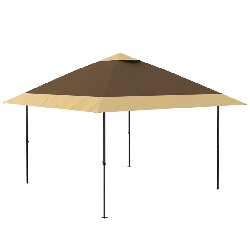 Garvee 13' x 13' Pop-up Gazebo Tent, Outdoor Patio Gazebo Instant Canopy Tent with Double Roof, Khaki & Beige