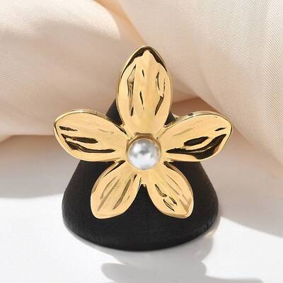 Flower 304 Stainless Steel Open Cuff Rings