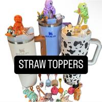 Straw TOPPERS for Stanley Tumbler Meoky Tumbler With Silicone Piece or 10mm Straws - Colorful Design, Fun and Stylish Drinkwa...