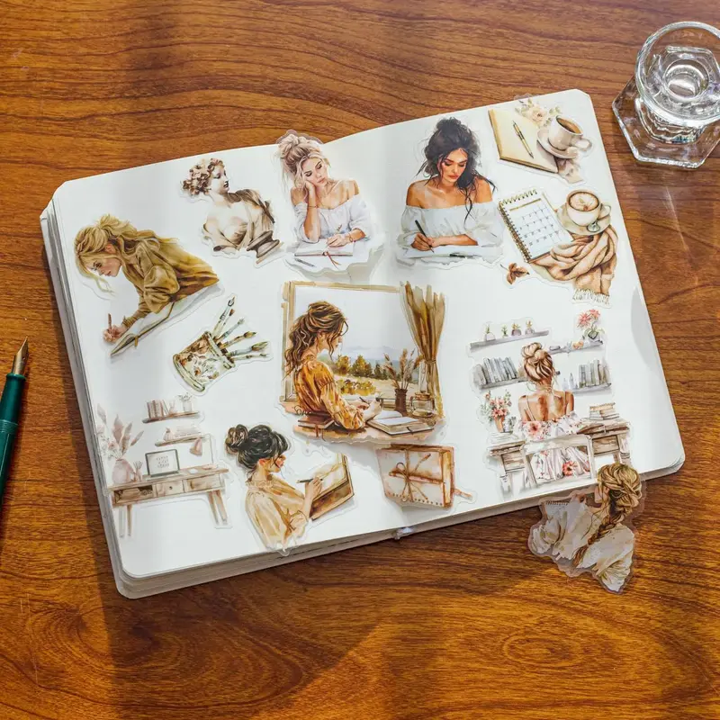 Fashion Character Pattern Sticker, 20pcs/pack Scrapbooking & Stamping Pet Sticker, DIY Decorative Sticker for Scrapbooking ...