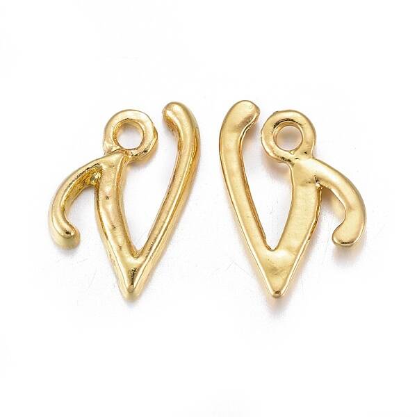 Golden Plated Alloy Letter Pendants