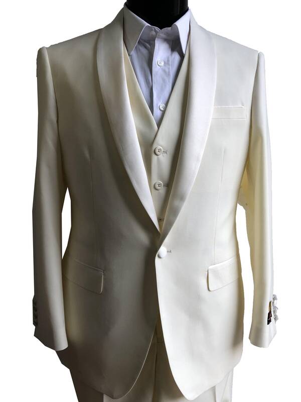 26-A-Tux-Shawl	Ivory-Ivory -  Tuxedo Wholesale  Distributors