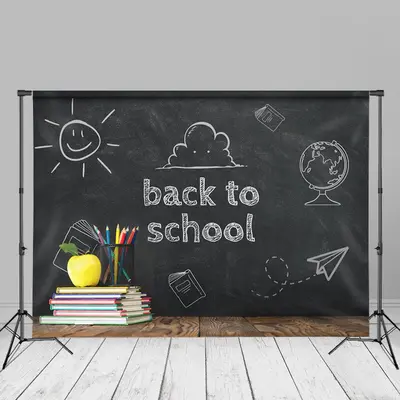 Back To School Chalkboard Books Photo Backdrops - Aperturee