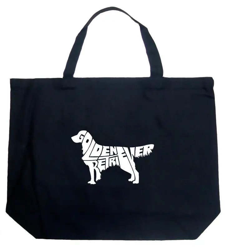 Golden Retriever - Large Word Art Tote Bag - Large