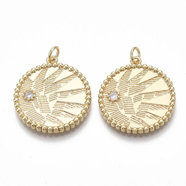 Brass Micro Pave Clear Cubic Zirconia Pendants