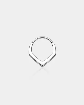 Thick V Style Septum Daith Ring - Sliver / 8mm