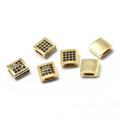 Rack Plating Brass Cubic Zirconia Beads