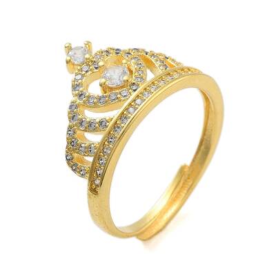 Crown Clear Cubic Zirconia Adjustable Rings