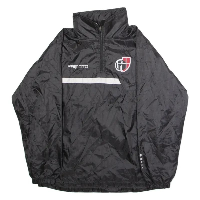 PRIMATO Mens Pullover Jacket Black Nylon Hooded M