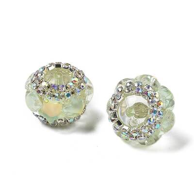 Acrylic Rhinestone Rondelle Beads