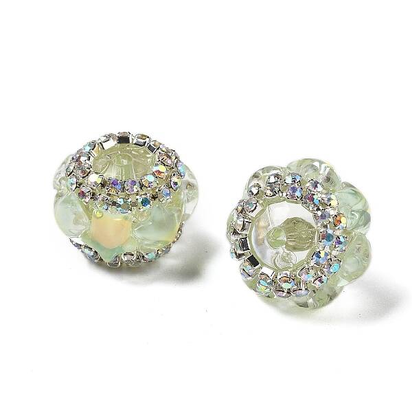 Acrylic Rhinestone Rondelle Beads