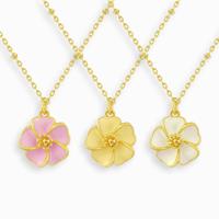 Evry Jewels Honolulu Necklace - Hibiscus Flower Charm Pendant, Tropical Gold/Silver Plated Floral Stylish Jewellery for Women