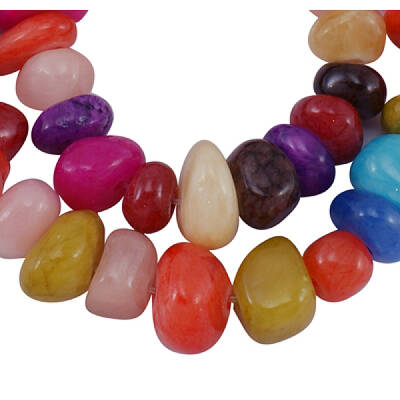 Natural Yellow Jade Nuggets Beads Strands