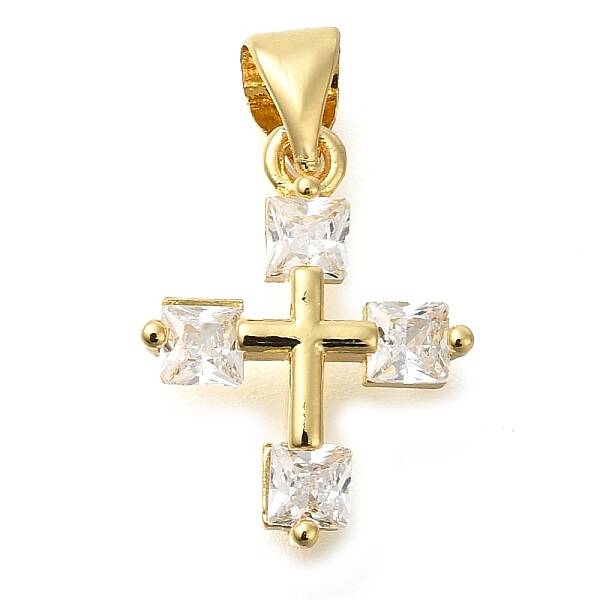 Brass Pave Clear Cubic Zirconia Pendants