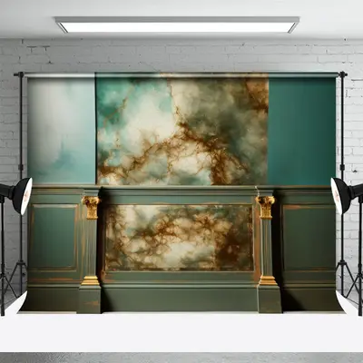 Griotte Texture Vintage Green Wall Photo Backdrop - Aperturee