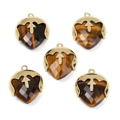 Natural Tiger Eye Faceted Pendants