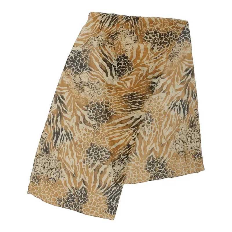 Unbranded Animal Print Scarf - No Size Brown Polyester