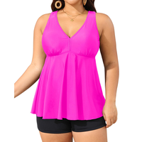Aqua Eve Plus Size Swimsuits with Shorts Two Piece Tankini for Women Flowy Bathing Suits Athletic Swimwear