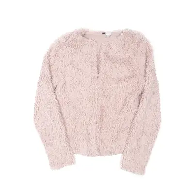 Faux Fur Jacket Pink Womens XS