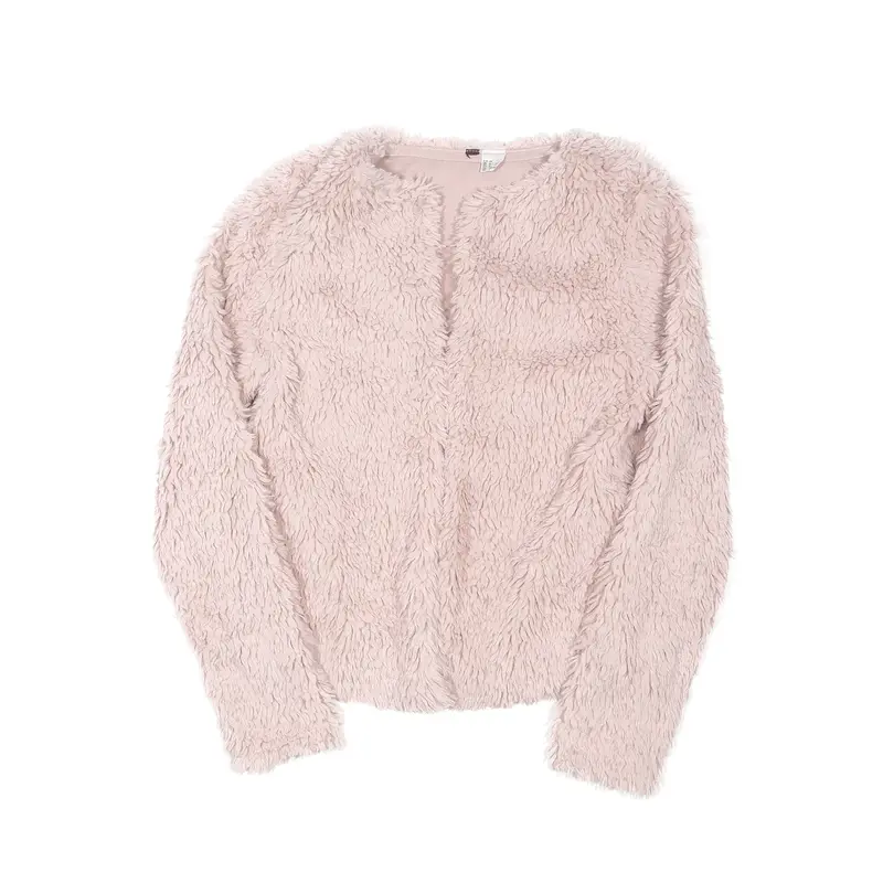 Faux Fur Jacket Pink Womens XS