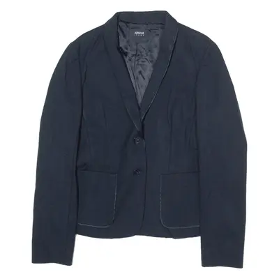 ARMANI JEANS Womens Blazer Jacket Blue Viscose UK 16