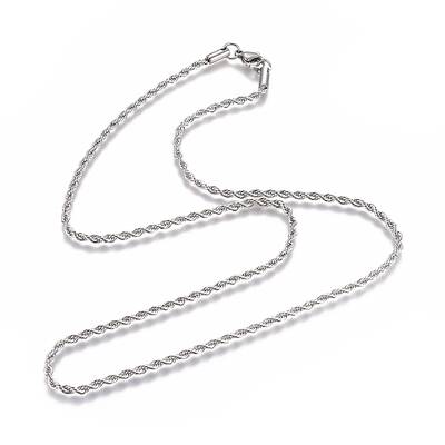 Non-Tarnish Unisex 304 Stainless Steel Rope Chain Necklaces