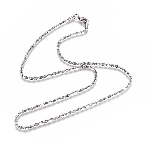 Non-Tarnish Unisex 304 Stainless Steel Rope Chain Necklaces